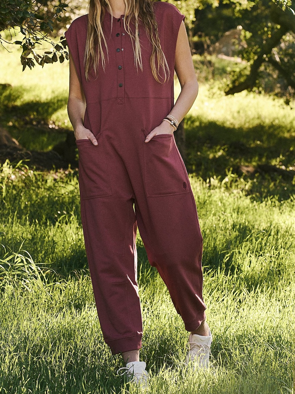 NWT Free People Movement All Day Everyday Henley Jumpsuit Medium
